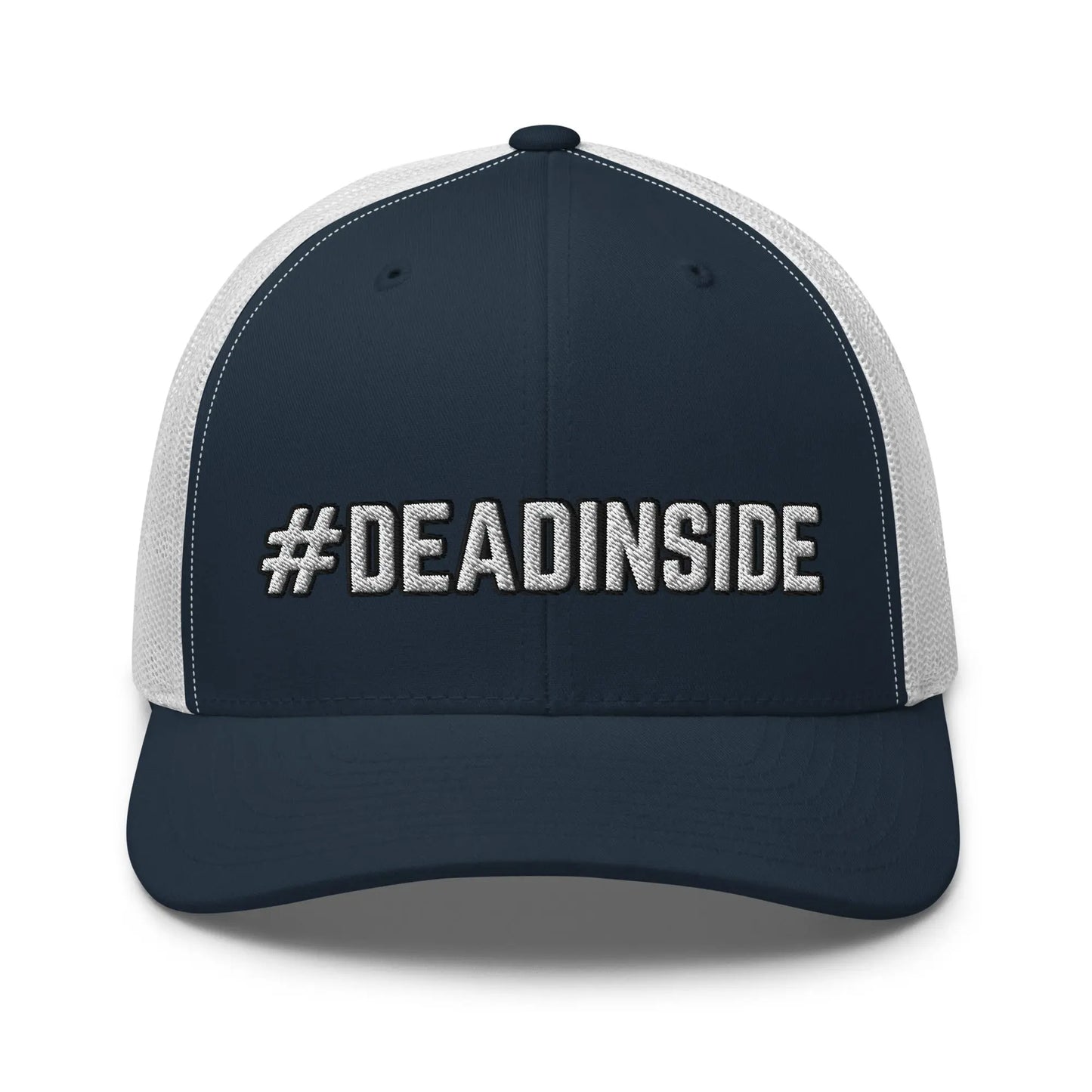 Hats Navy-White Snapback Custom Trucker Hats #DEADINSIDE Emo Cap for the Emotionally Unavailable Infidel Collective