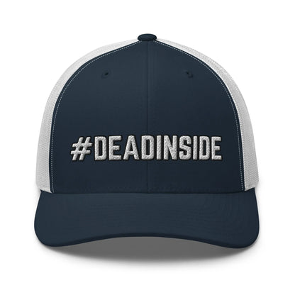 Hats Navy-White Snapback Custom Trucker Hats #DEADINSIDE Emo Cap for the Emotionally Unavailable Infidel Collective