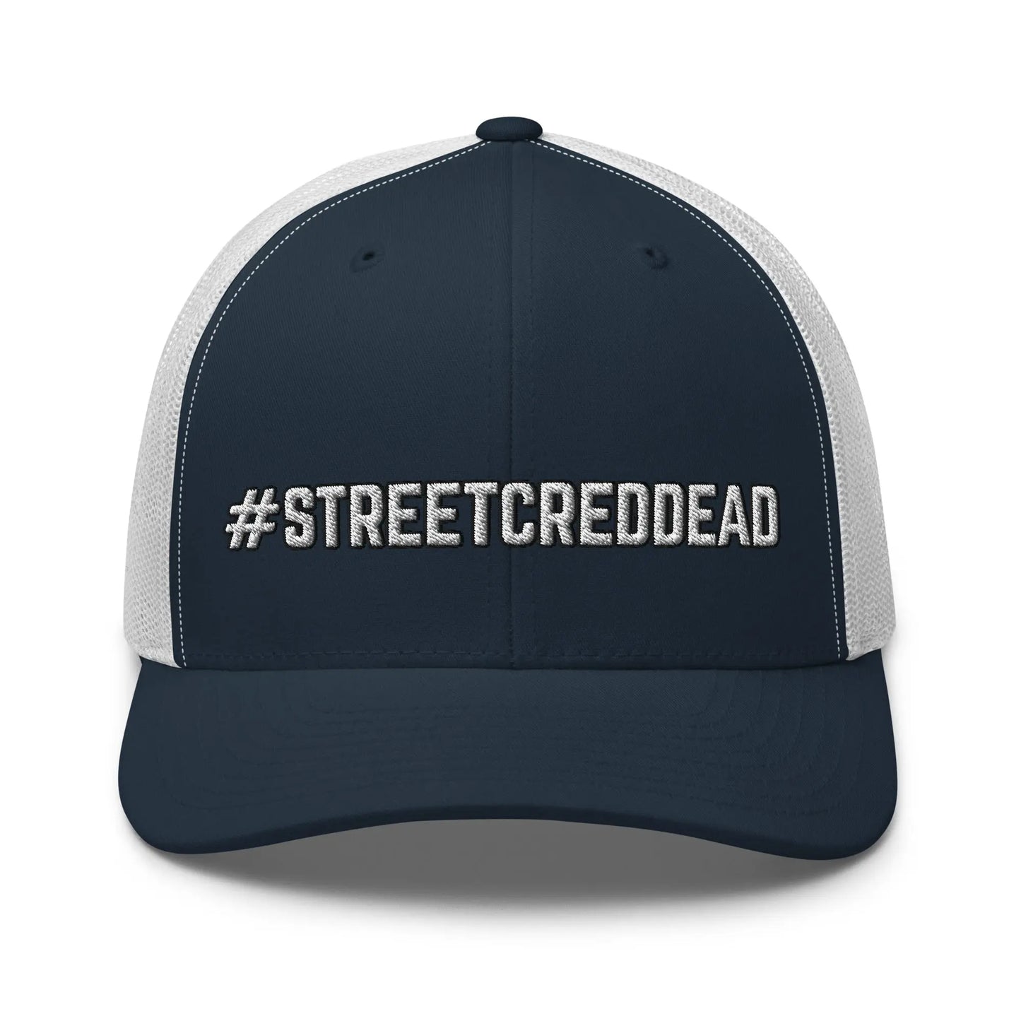 Hats Navy-White Snapback Custom Trucker Hats #STREETCREDDDEAD Funny Hat for Men & Women Infidel Collective