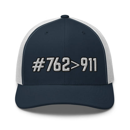 Hats Navy-White #762>911 2A Mesh Snapback Custom Trucker Hats for Men & Women Infidel Collective