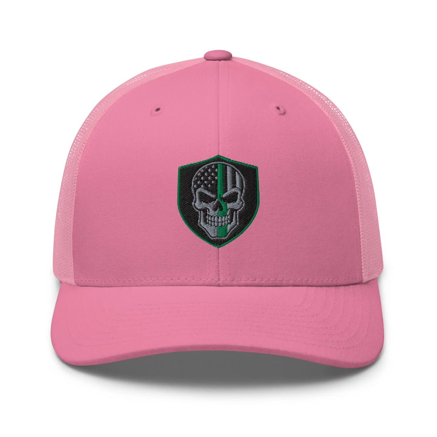 Hats Pink Snapback Custom Trucker Hats Green Line Skull Patriotic Cap for Men & Women Infidel Collective