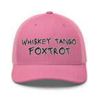 Hats Pink Snapback Custom Trucker Hats NSFW Whiskey Tango Foxtrot Cap for Men & Women Infidel Collective