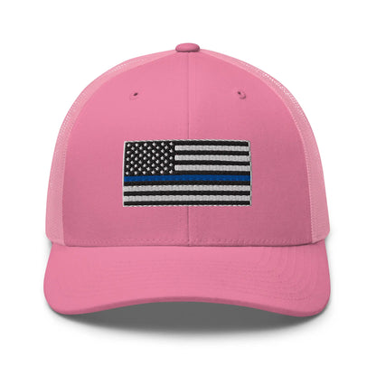 Hats Pink Snapback Custom Trucker Hats Thin Blue Line Flag Cool Patriotic Cap Infidel Collective