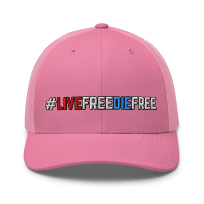Hats Pink Snapback Custom Trucker Hats #LIVEFREEDIEFREE Patriotic Cap for Men & Women Infidel Collective
