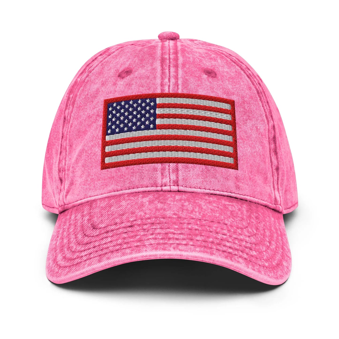 Hats Pink Vintage Baseball Hat USA Flag Old Glory – Red White & Blue Embroidered Hat Infidel Collective