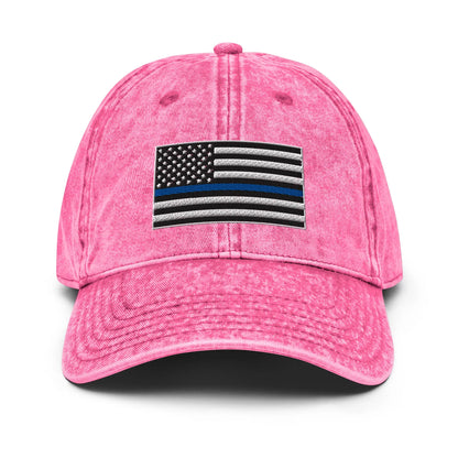 Hats Pink Vintage Otto Ball Cap with Back the Blue USA Flag Embroidered Infidel Collective