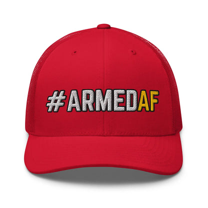 Hats Red Snapback Custom Trucker Hats 2A #ARMEDAF Cool Cap for Men & Women Infidel Collective