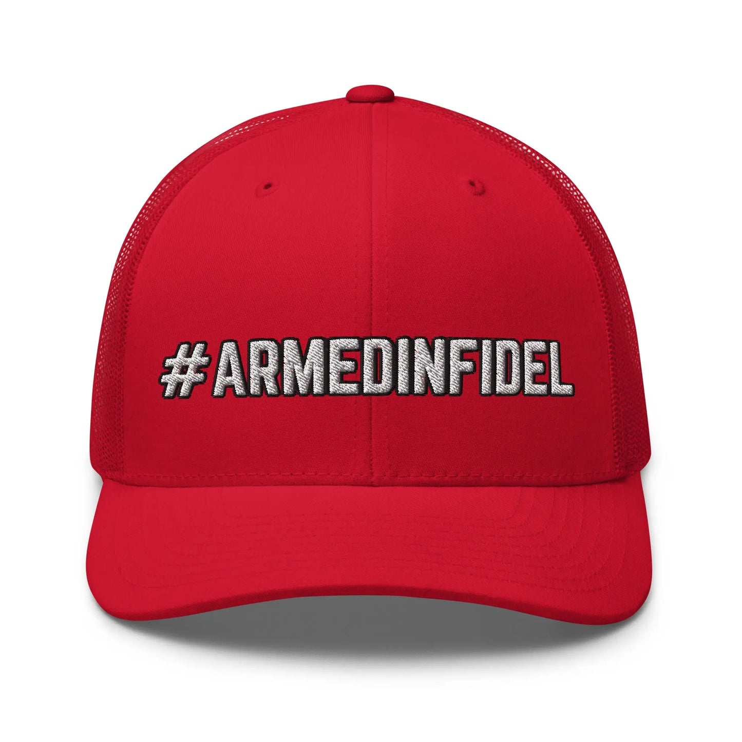 Hats Red Snapback Custom Trucker Hats 2A #ARMEDINFIDEL Cap for Men & Women Infidel Collective