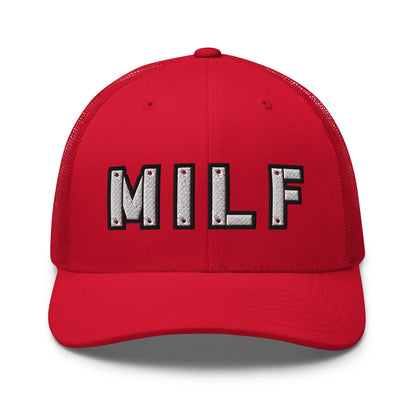 Hats Red Snapback Custom Trucker Hats MILF Stencil Cap for Sexy Women Who Own It Infidel Collective