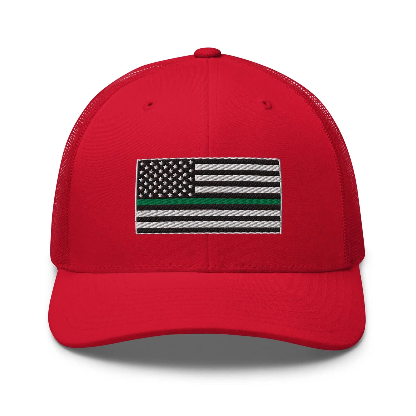 Hats Red Snapback Custom Trucker Hats Thin Green Line Flag for Men & Women Infidel Collective