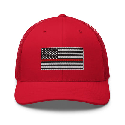 Hats Red Snapback Custom Trucker Hats Thin Red Line Flag for Men & Women Patriotic Cap Infidel Collective