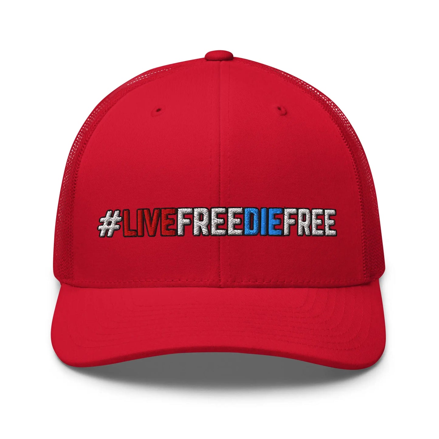Hats Red Snapback Custom Trucker Hats #LIVEFREEDIEFREE Patriotic Cap for Men & Women Infidel Collective