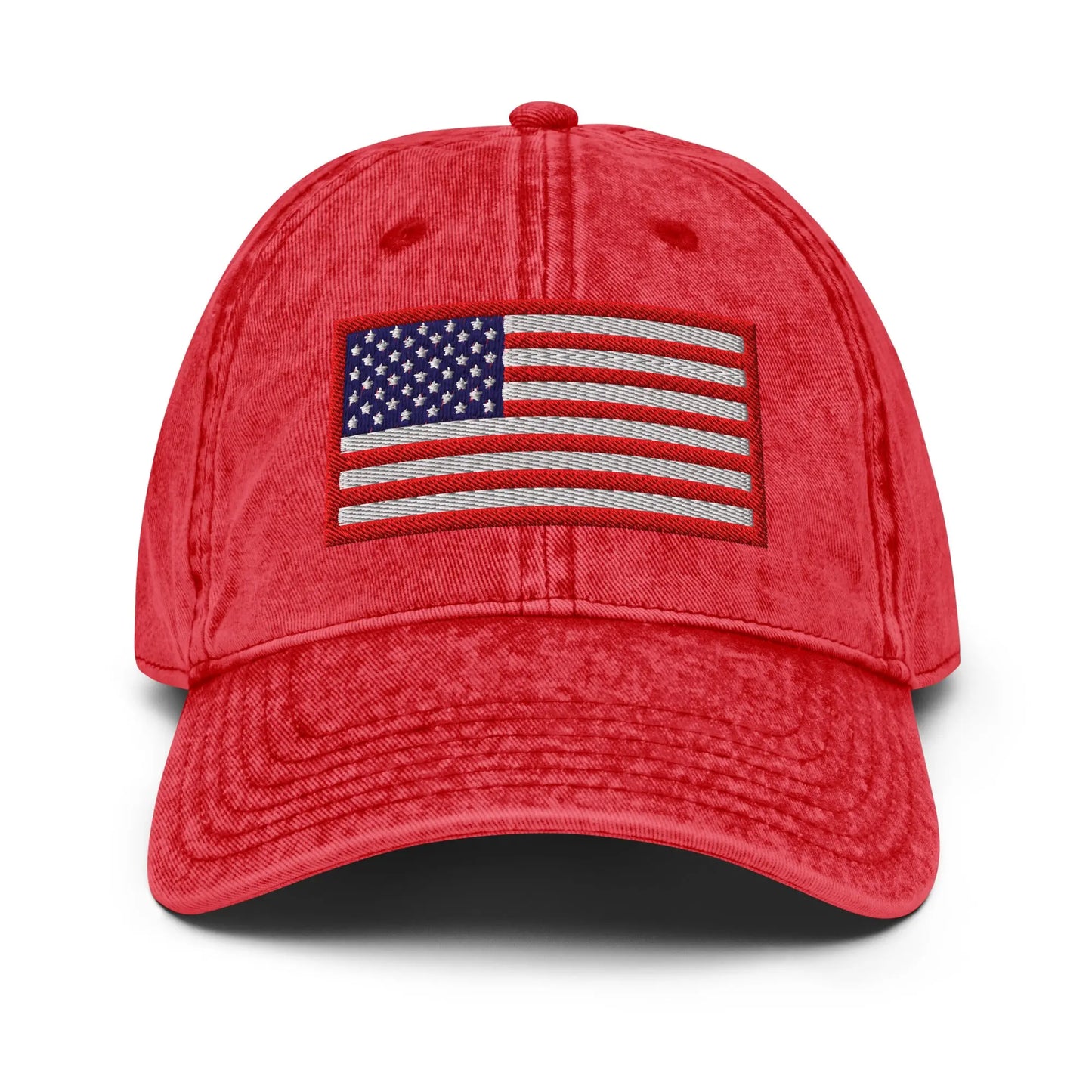 Hats Red Vintage Baseball Hat USA Flag Old Glory – Red White & Blue Embroidered Hat Infidel Collective