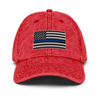Hats Red Vintage Otto Ball Cap with Back the Blue USA Flag Embroidered Infidel Collective