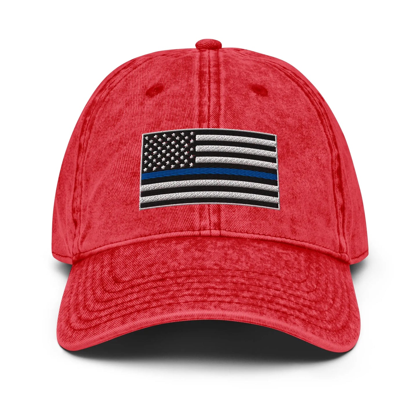 Hats Red Vintage Otto Ball Cap with Back the Blue USA Flag Embroidered Infidel Collective