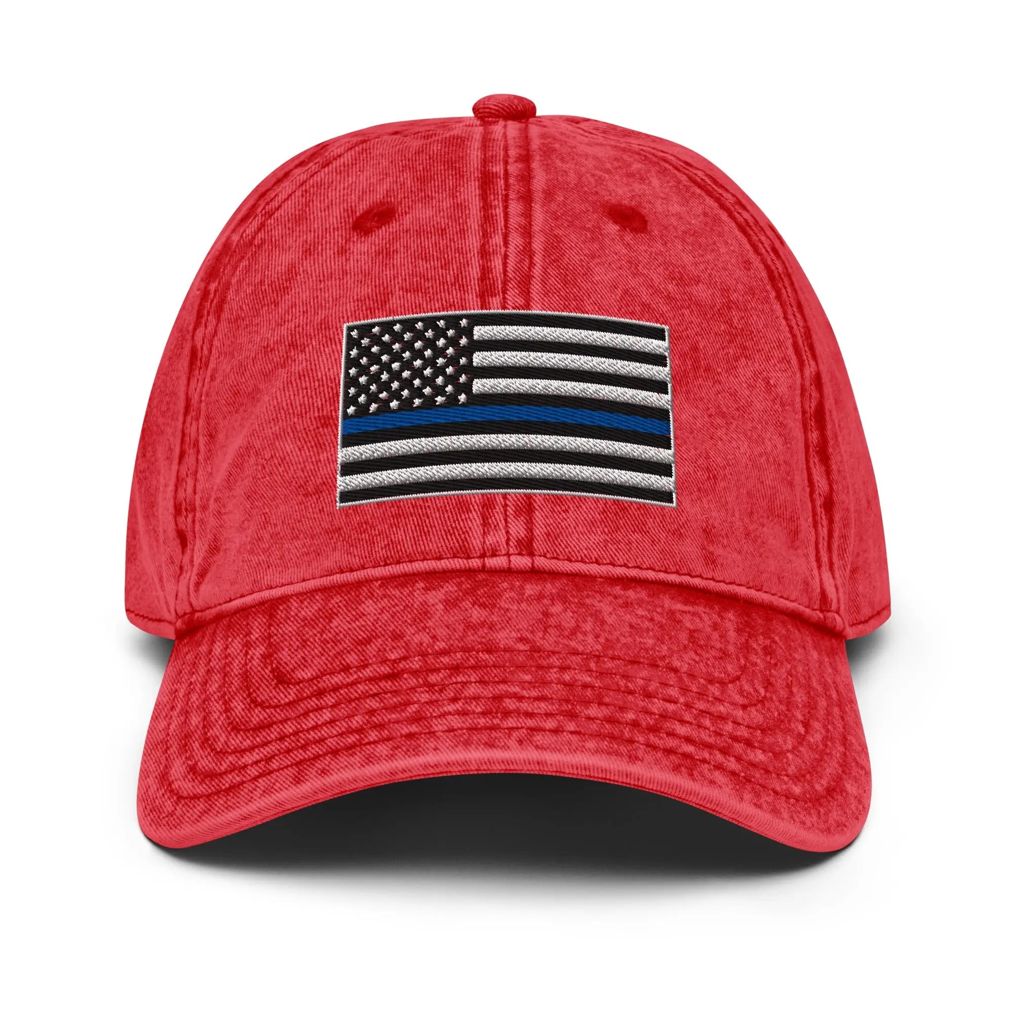Hats Red Vintage Otto Ball Cap with Back the Blue USA Flag Embroidered Infidel Collective