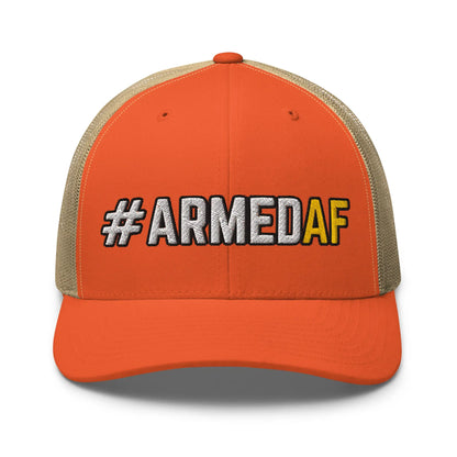 Hats Rustic-Orange-Khaki Snapback Custom Trucker Hats 2A #ARMEDAF Cool Cap for Men & Women Infidel Collective