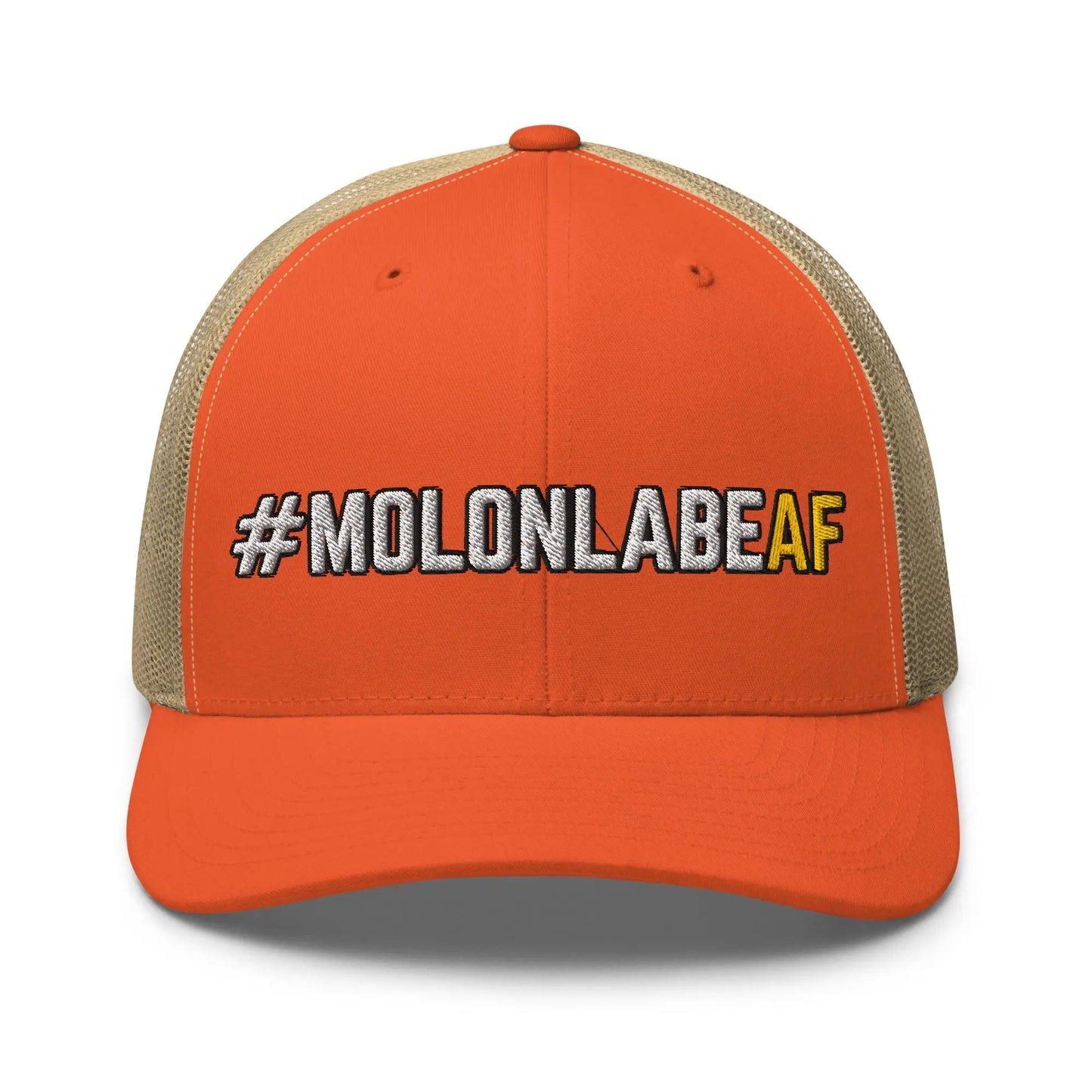 Hats Rustic-Orange-Khaki Snapback Custom Trucker Hats Badass #MOLONLABEAF 2A Cap for Men & Women Infidel Collective