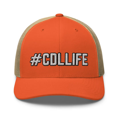 Hats Rustic-Orange-Khaki Snapback Custom Trucker Hats Cool CDL #CDLLIFE Cap for Men & Women Truckers Infidel Collective