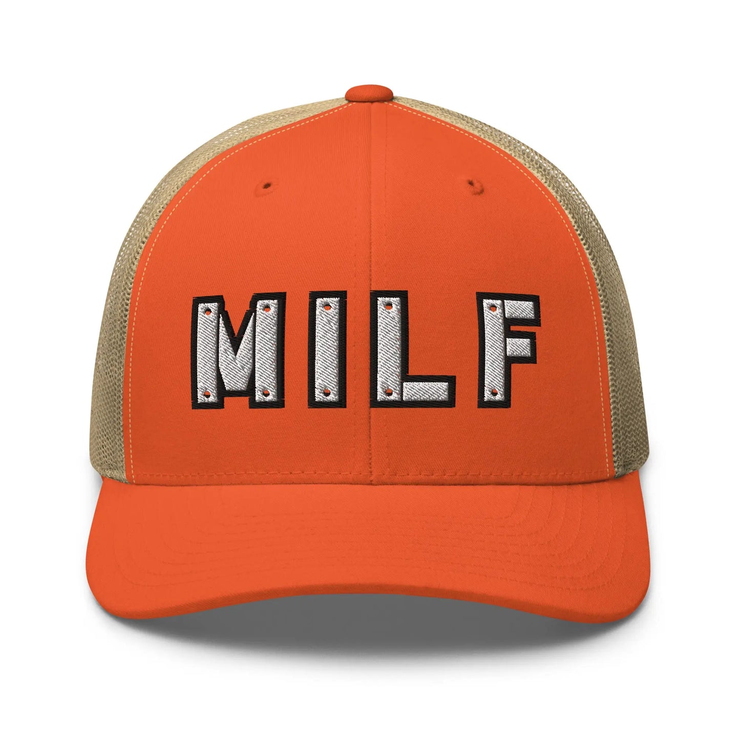 Hats Rustic-Orange-Khaki Snapback Custom Trucker Hats MILF Stencil Cap for Sexy Women Who Own It Infidel Collective