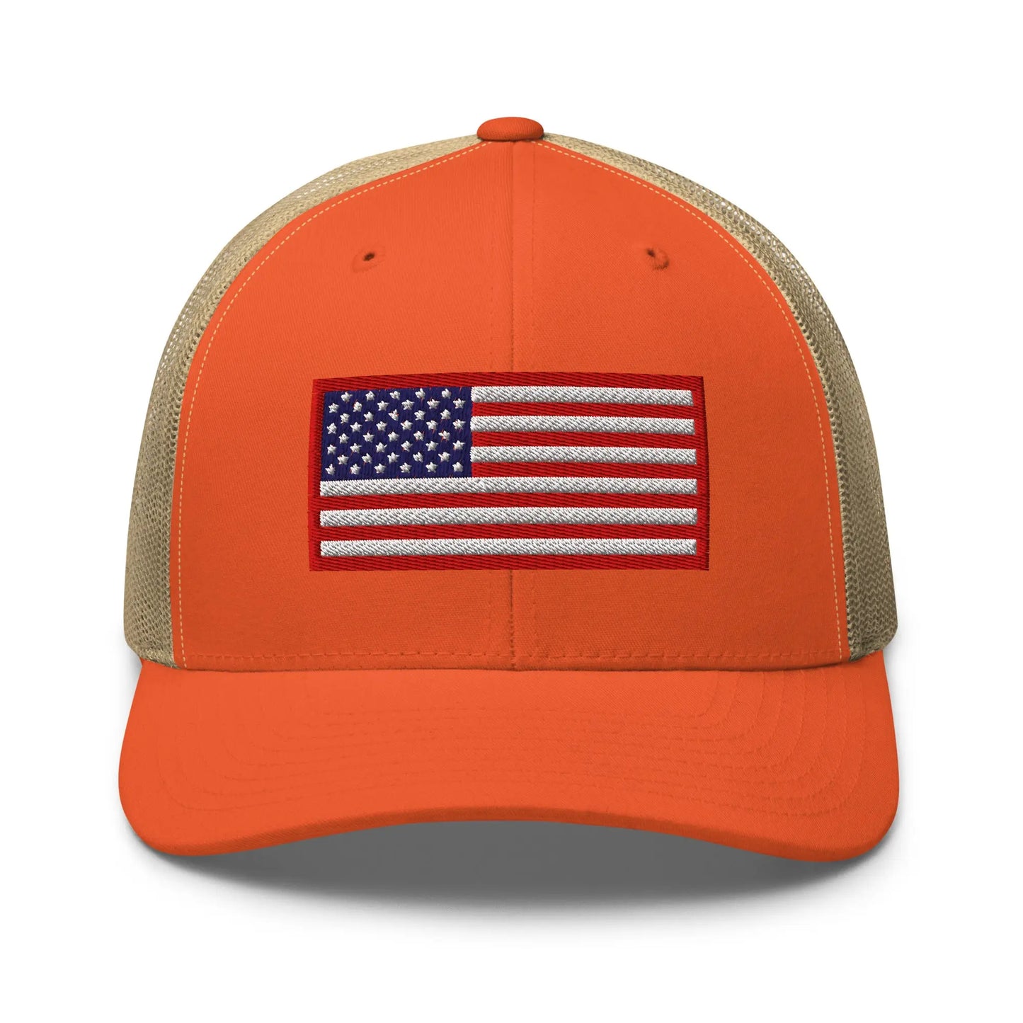 Hats Rustic-Orange-Khaki Snapback Custom Trucker Hats Old Glory USA Flag Red White Blue Patriotic Cap Infidel Collective