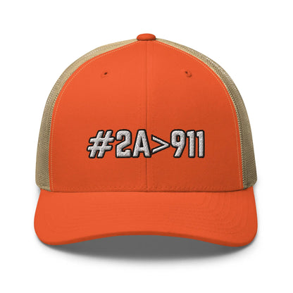 Hats Rustic-Orange-Khaki Snapback Custom Trucker Hats Rock the #2A>911 Cap for Men & Women Infidel Collective