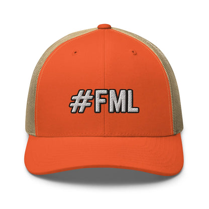 Hats Rustic-Orange-Khaki Snapback Custom Trucker Hats #FML Cap for Men & Women Funny Everyday Humor Infidel Collective