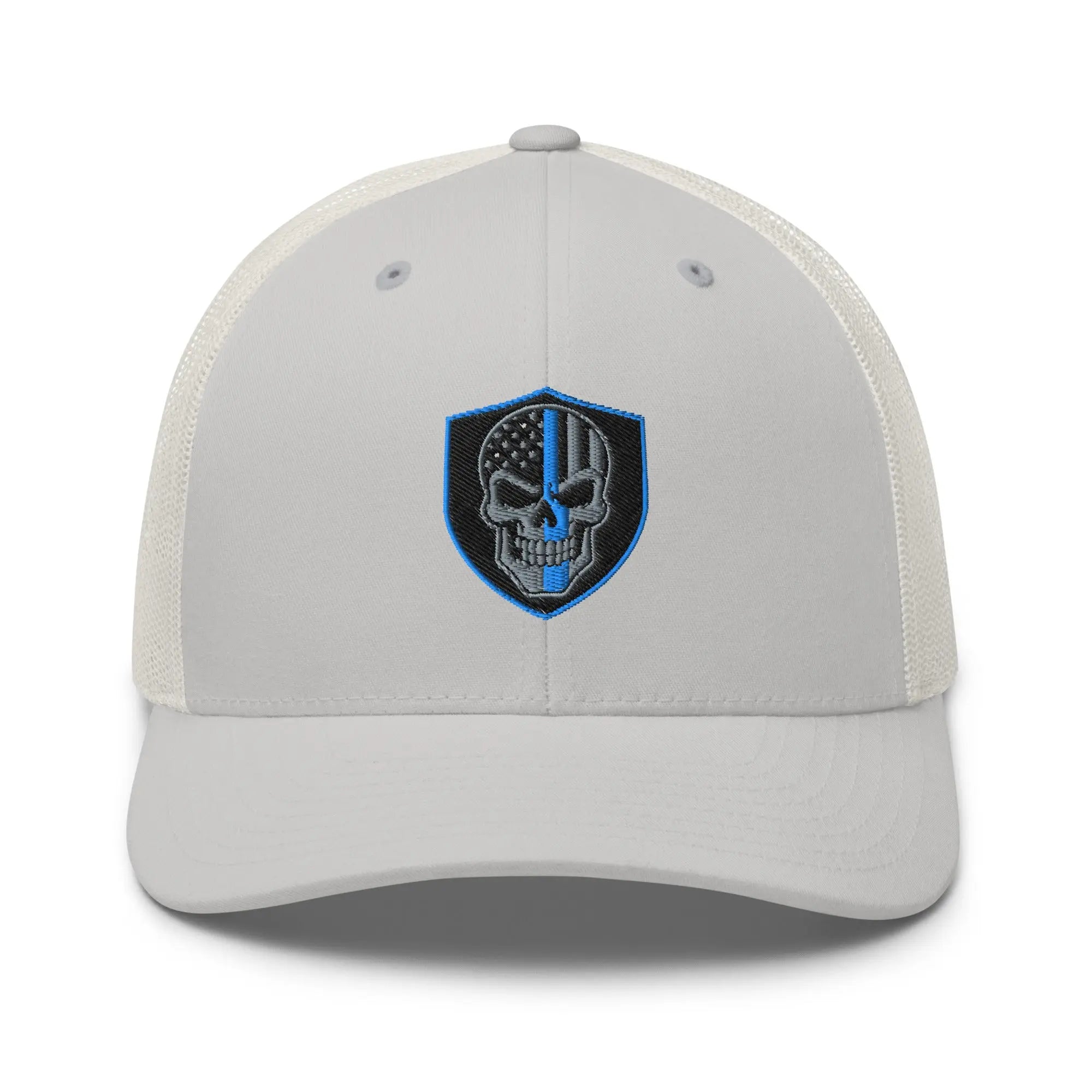 Hats Silver Snapback Custom Trucker Hats Blue Line Skull Cool Patriotic Cap Infidel Collective