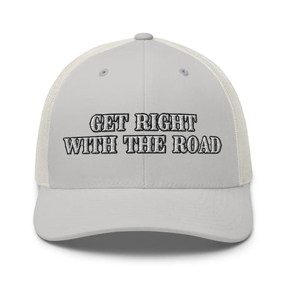 Hats Silver Snapback Custom Trucker Hats Get Right With The Road for Men & Women Infidel Collective