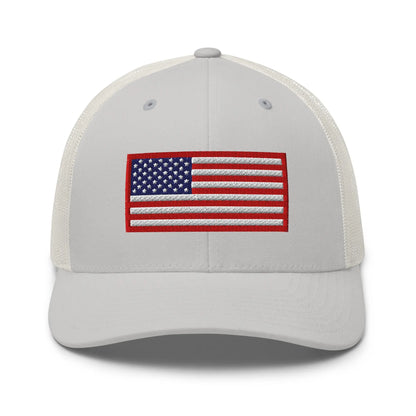 Hats Silver Snapback Custom Trucker Hats Old Glory USA Flag Red White Blue Patriotic Cap Infidel Collective