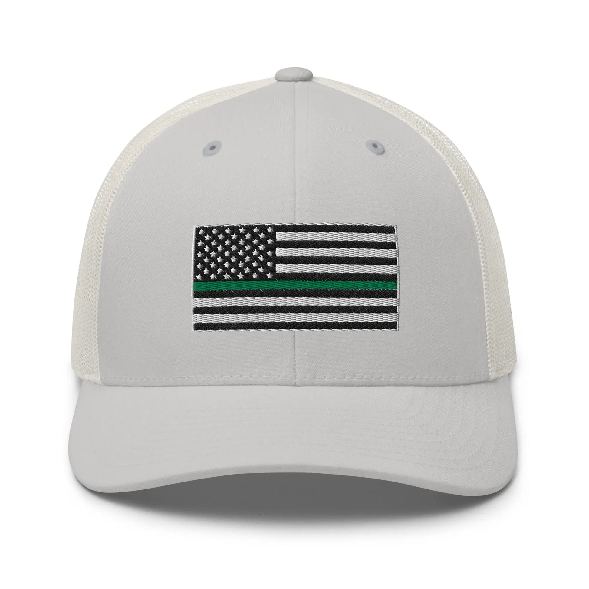 Hats Silver Snapback Custom Trucker Hats Thin Green Line Flag for Men & Women Infidel Collective