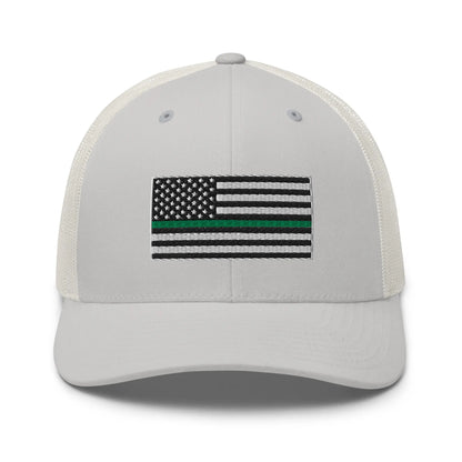 Hats Silver Snapback Custom Trucker Hats Thin Green Line Flag for Men & Women Infidel Collective