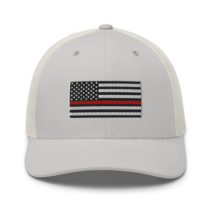 Hats Silver Snapback Custom Trucker Hats Thin Red Line Flag for Men & Women Patriotic Cap Infidel Collective