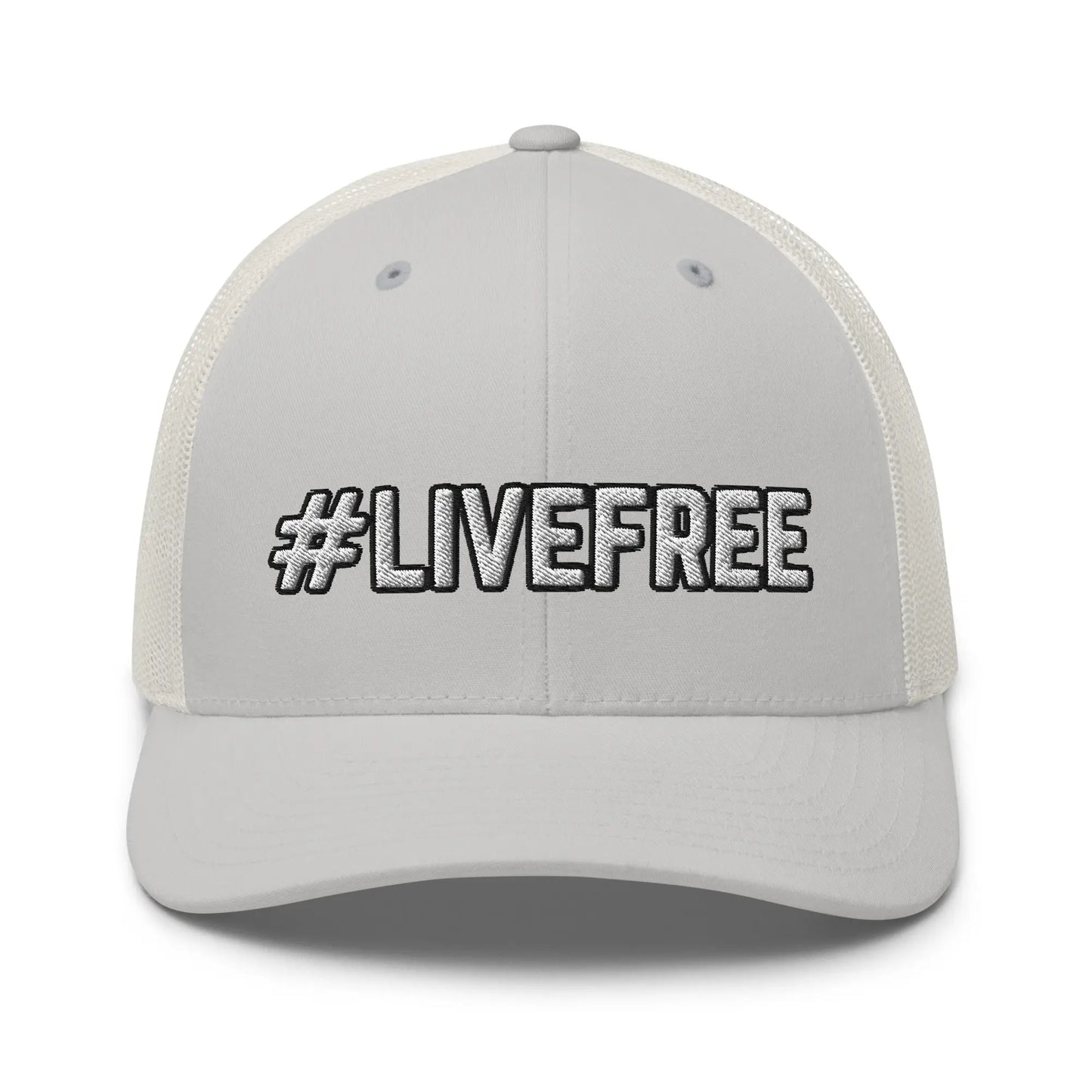 Hats Silver Snapback Custom Trucker Hats #LIVEFREE Patriotic Cap for Men & Women Infidel Collective