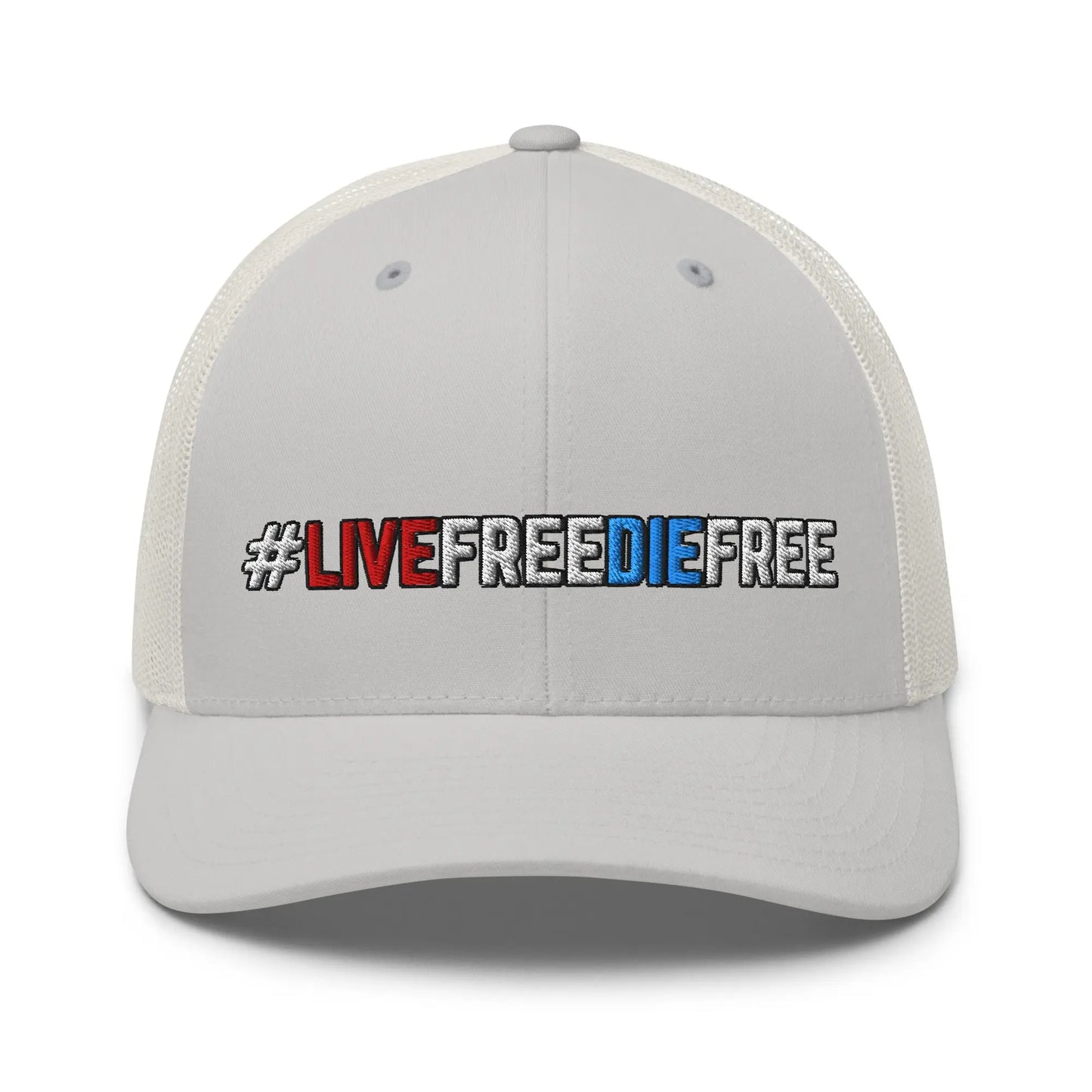 Hats Silver Snapback Custom Trucker Hats #LIVEFREEDIEFREE Patriotic Cap for Men & Women Infidel Collective