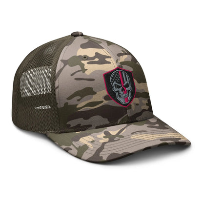 Hats  Snapback Custom Trucker Hats Back the Pink Line Skull Camo Patriotic Cap Infidel Collective