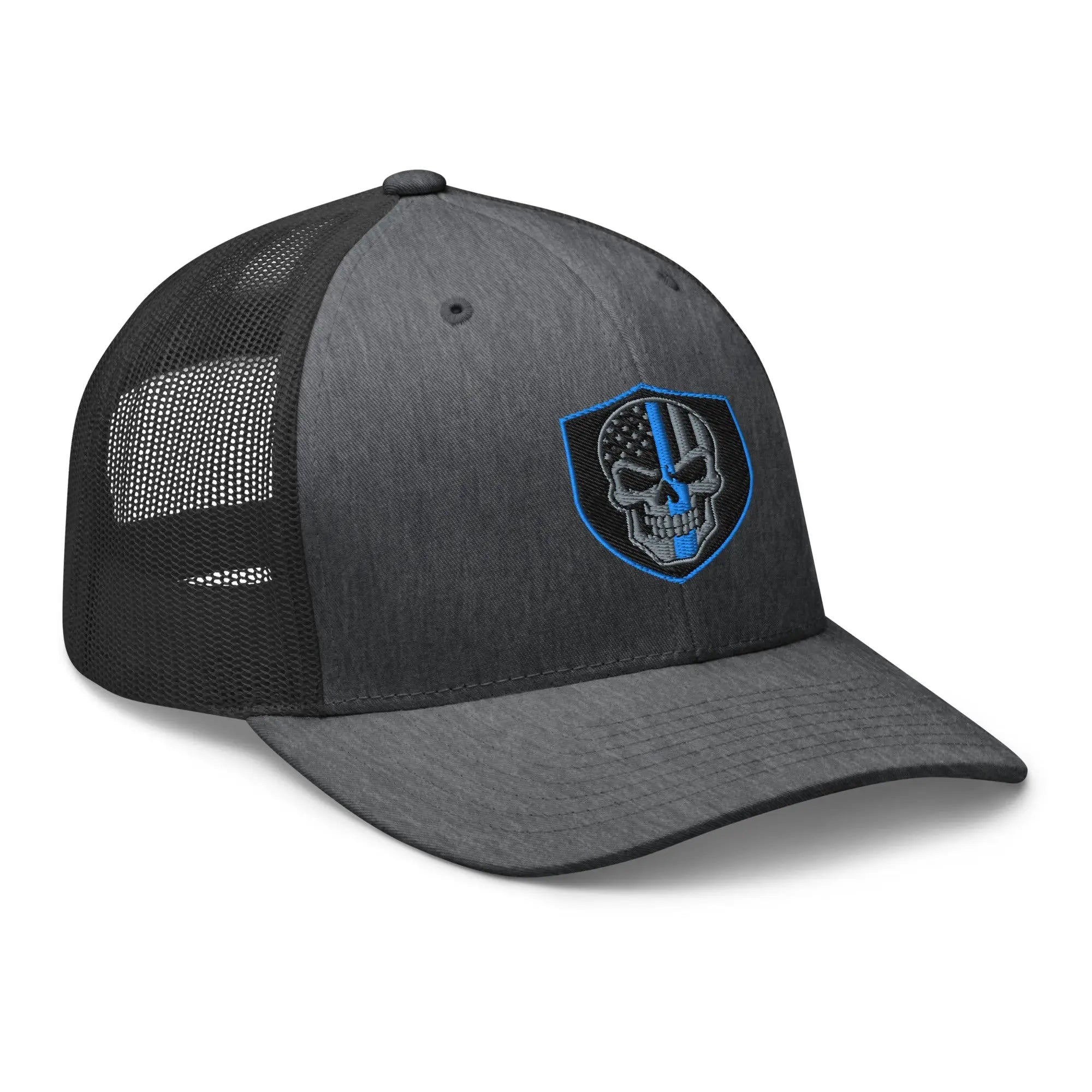 Hats  Snapback Custom Trucker Hats Blue Line Skull Cool Patriotic Cap Infidel Collective