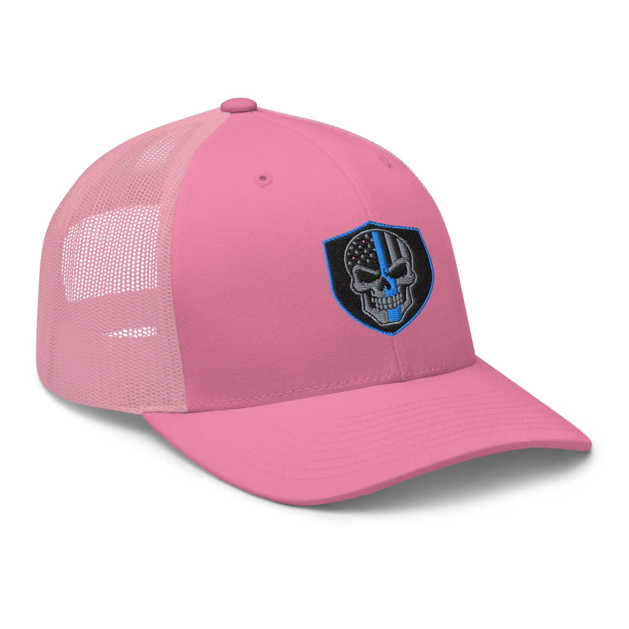Hats  Snapback Custom Trucker Hats Blue Line Skull Cool Patriotic Cap Infidel Collective