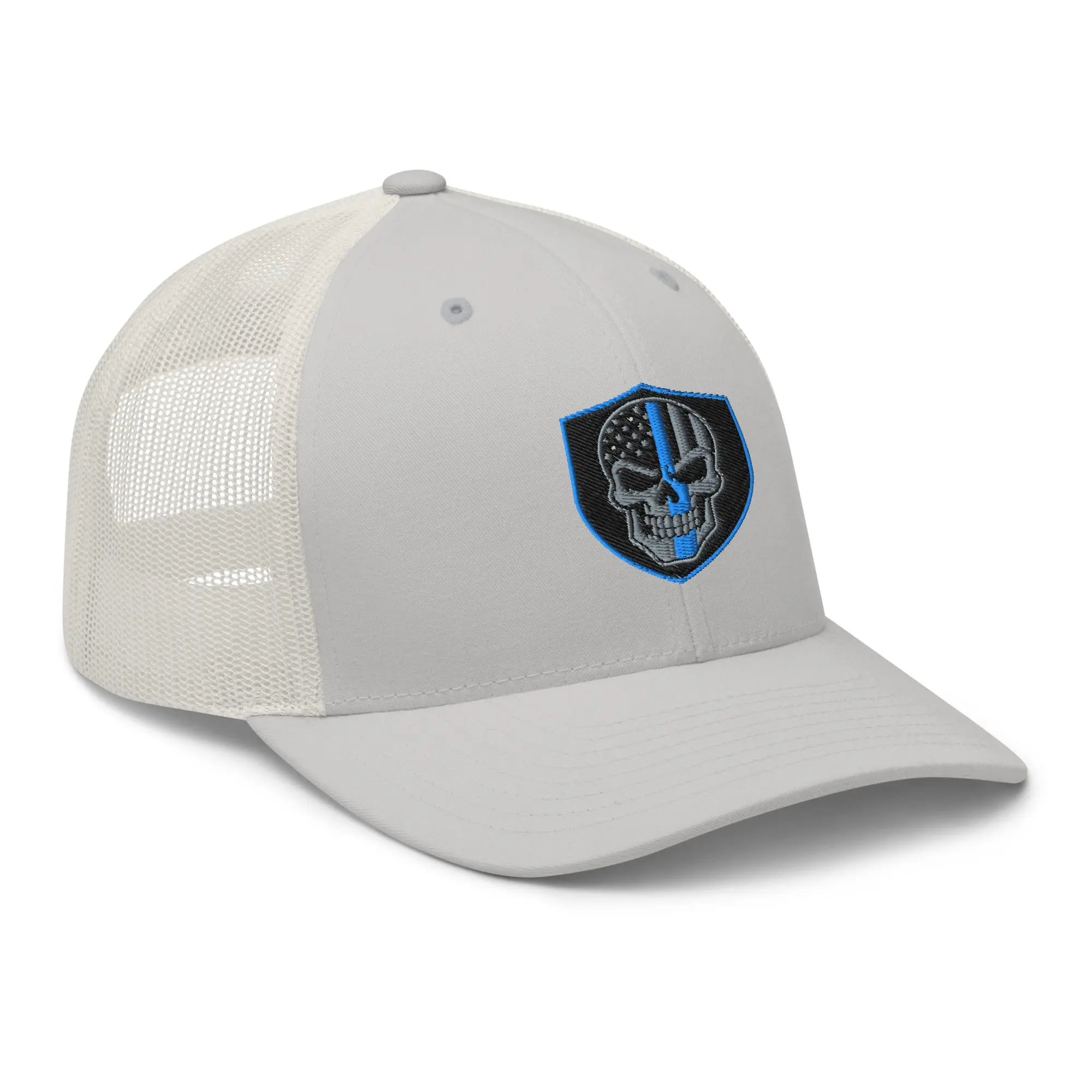Hats  Snapback Custom Trucker Hats Blue Line Skull Cool Patriotic Cap Infidel Collective