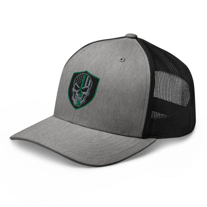 Hats  Snapback Custom Trucker Hats Green Line Skull Patriotic Cap for Men & Women Infidel Collective