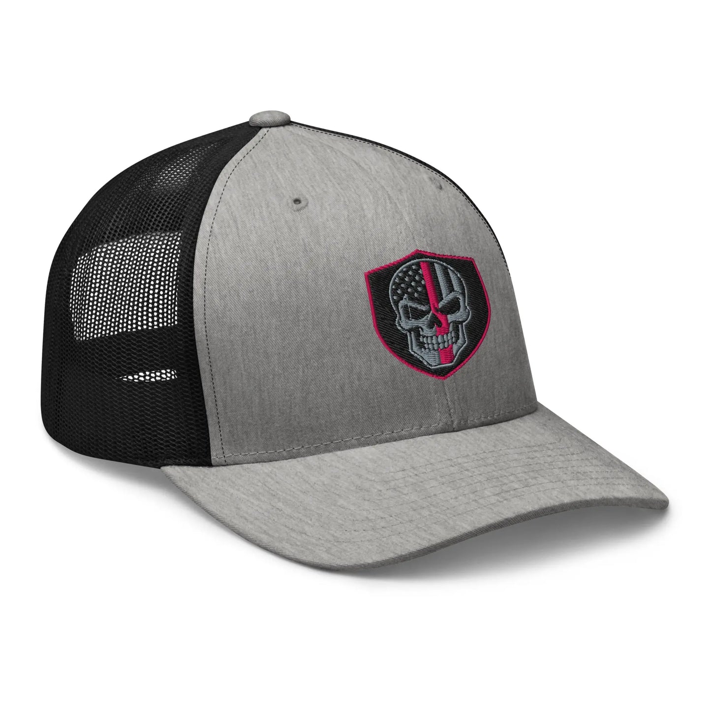 Hats  Snapback Custom Trucker Hats Pink Line Skull Patriotic Cap for Men & Women Infidel Collective