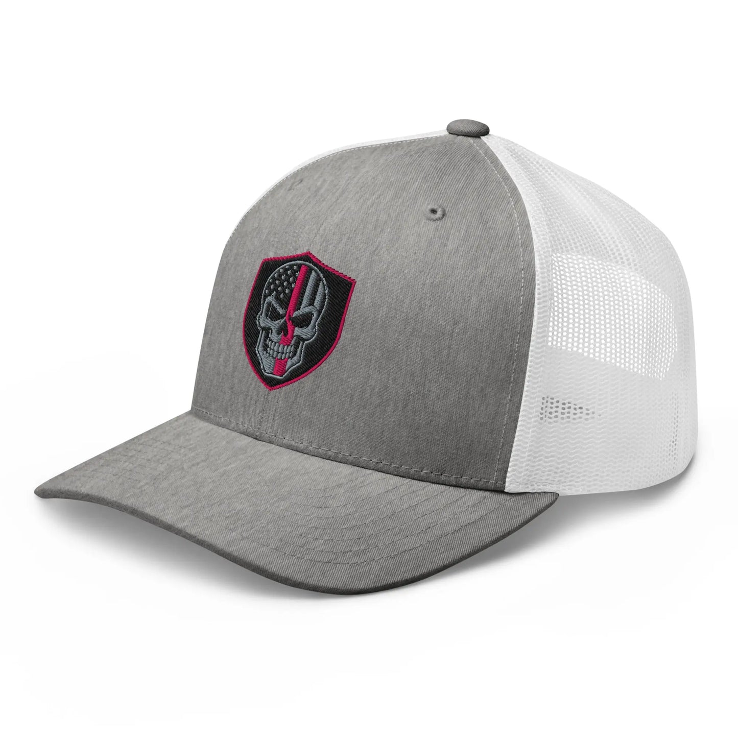 Hats  Snapback Custom Trucker Hats Pink Line Skull Patriotic Cap for Men & Women Infidel Collective