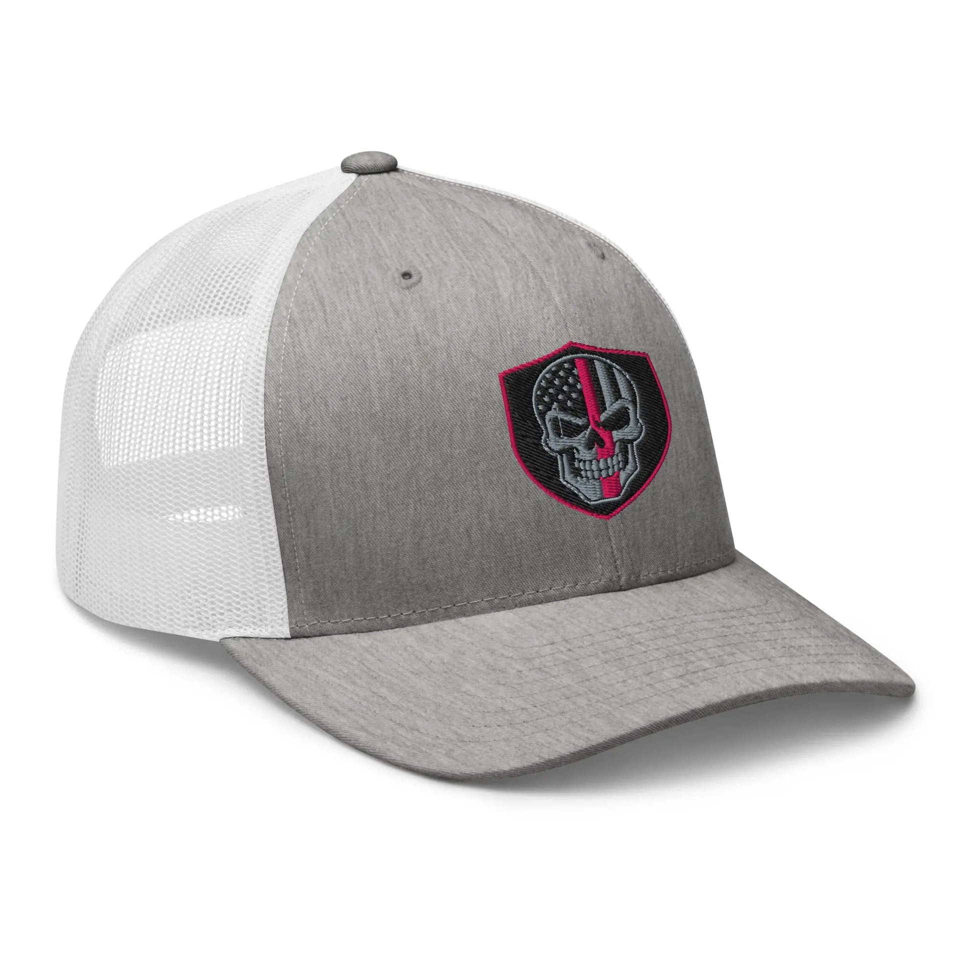 Hats  Snapback Custom Trucker Hats Pink Line Skull Patriotic Cap for Men & Women Infidel Collective
