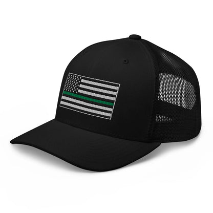 Hats  Snapback Custom Trucker Hats Thin Green Line Flag for Men & Women Infidel Collective