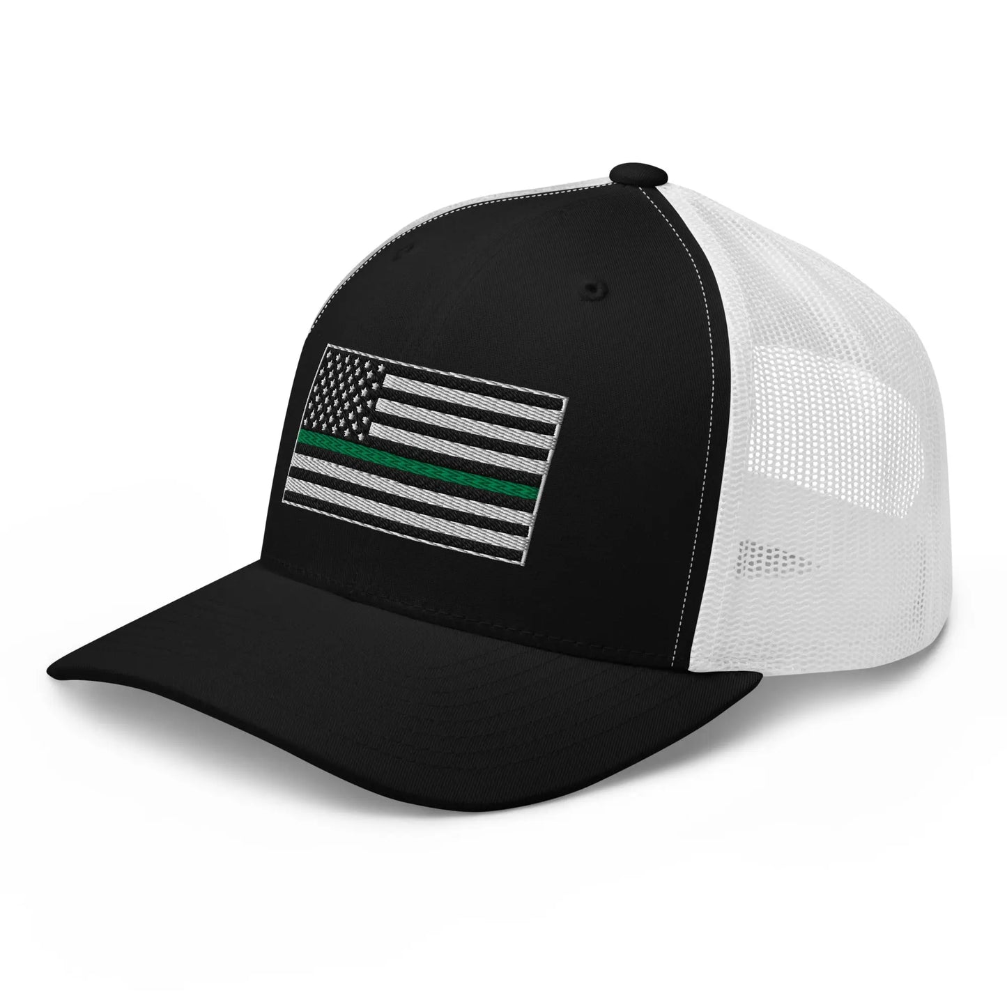 Hats  Snapback Custom Trucker Hats Thin Green Line Flag for Men & Women Infidel Collective