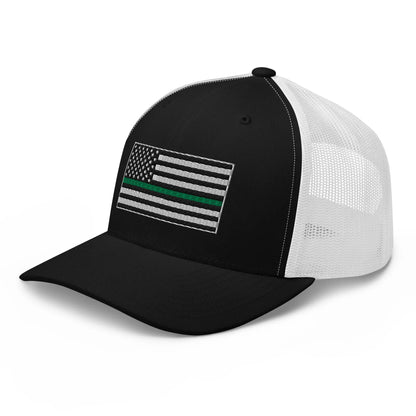 Hats  Snapback Custom Trucker Hats Thin Green Line Flag for Men & Women Infidel Collective