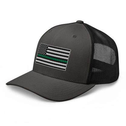 Hats  Snapback Custom Trucker Hats Thin Green Line Flag for Men & Women Infidel Collective