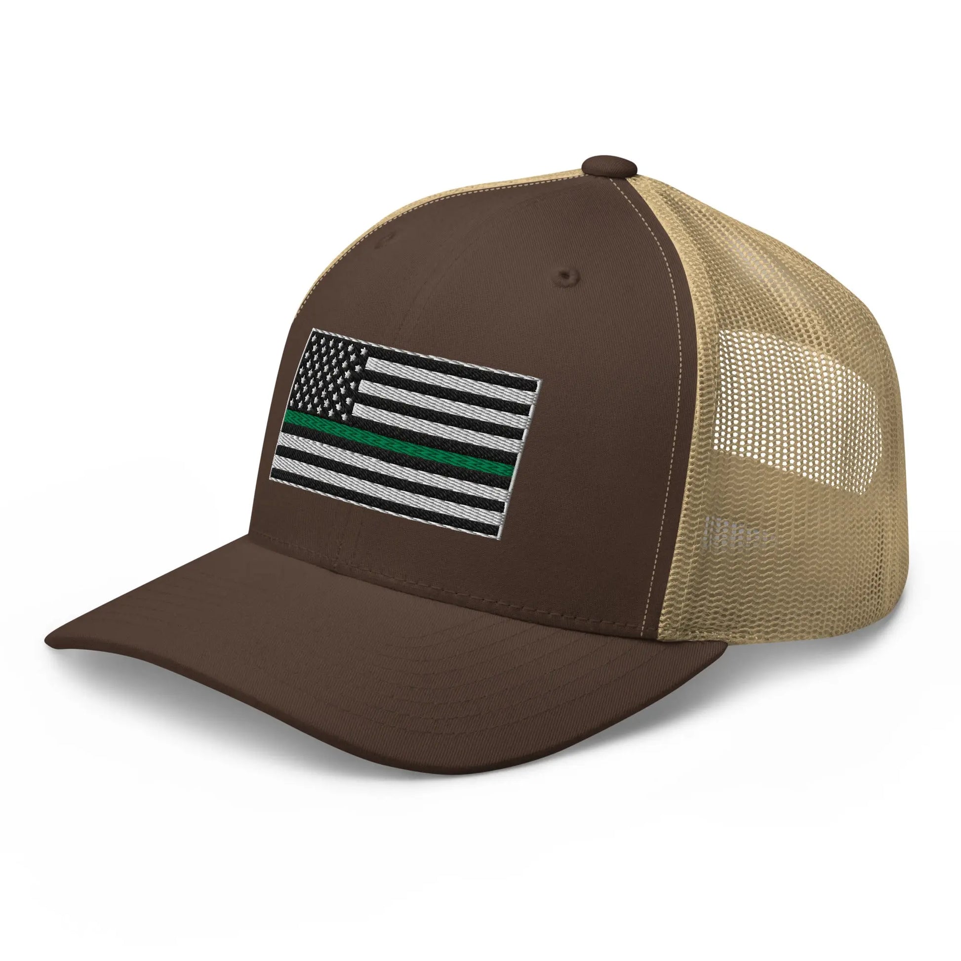 Hats  Snapback Custom Trucker Hats Thin Green Line Flag for Men & Women Infidel Collective