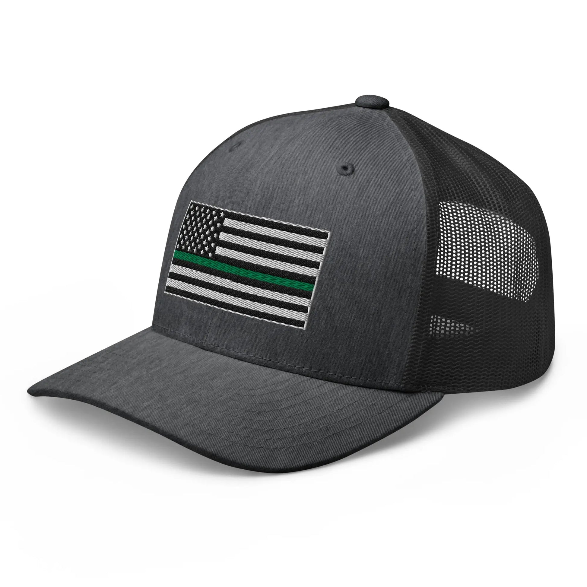 Hats  Snapback Custom Trucker Hats Thin Green Line Flag for Men & Women Infidel Collective