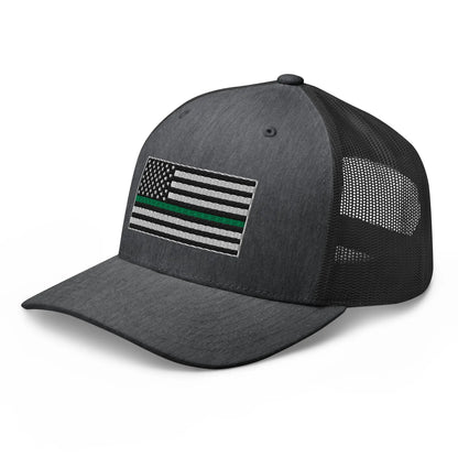 Hats  Snapback Custom Trucker Hats Thin Green Line Flag for Men & Women Infidel Collective